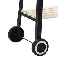 Chariot de barbecue en acier avec roues pour charbon de bois, portable, pour jardin, extérieur, camping et fêtes