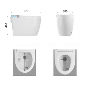 Inodoro Inteligente Automático Premium con Bidé Integrado, Tanque de Agua, Cerámica, Montaje en Suelo, Luz Nocturna, para Hotel - Product Image 5