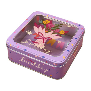 กล่องเก็บของเหล็กพร้อมฝาปิดโปร่งใสสำหรับใส่ขนม คุกกี้ เครื่องประดับ หูฟัง ใช้จัดระเบียบและตกแต่ง ดีไซน์ฝาพับ - Product Image 3