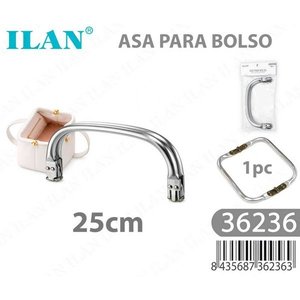 Poignée de sac à main Ilan 25cm avec fermoir en aluminium pour accessoires de sacs pour femmes - Product Image 3