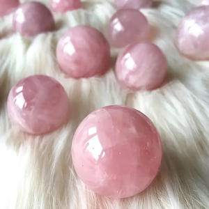 Vente en gros de sphères de cristal polies de haute qualité, en quartz rose, pour la décoration Feng Shui - Product Image 3