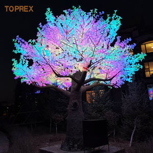 Décoration de parc de Noël TOPREX, arbre de ginkgo artificiel programmable RGB avec lumières LED à motifs - Product Image 3