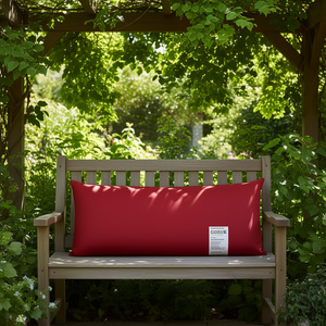 Coussin de banc d'extérieur Goxue, rouge, en tissu Oxford, rectangulaire, résistant à l'eau, toutes saisons, amovible, lavable - Product Image 3