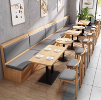 Sofa de banquette moderne, léger, de luxe, personnalisable Mobilier simple pour restaurant et café Ensemble table et chaises en bois massif