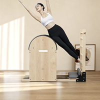 Arc de Pilates en bois, Correcteur de colonne vertébrale, Banc d'étirement, Coussin en cuir PU, Cadre en bois de caoutchouc, Accessoire de Reformer, Appareil de thérapie, OEM