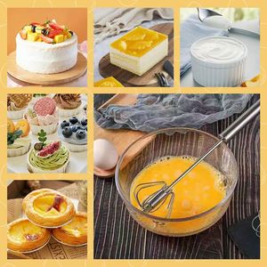 Stainless Steel Semi-<b>Automatic</b> Hand Push Rotary Blender Mixer <b>Stirrer</b> for Blending Egg Whisk - Product Image 6