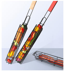 Panier de cuisson portable pour barbecue en acier inoxydable antiadhésif, wok de barbecue, outils de cuisine en plein air, accessoires de cuisine en maille - Product Image 6