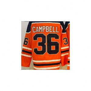 Sẵn sàng để tàu edmonton Jack Campbell Orange chất lượng hàng đầu khâu quốc gia Hockey Jersey - Product Image 1