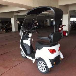 Pneus de <span class=keywords><strong>scooter</strong></span> électrique, conception de frein avant pour la stabilité des personnes âgées, <span class=keywords><strong>toit</strong></span> de protection, <span class=keywords><strong>scooter</strong></span> à quatre roues à équilibrage - Product Image 4