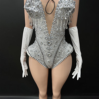 Novance Y4024 Fabricants de vêtements personnalisés, combinaisons scintillantes pour femmes, strass, sexy, courtes, vêtements de scène, tenue de club
