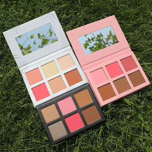 Paleta de colorete de maquillaje pigmentado de 6 colores, resaltador de <span class=keywords><strong>contorno</strong></span>, colorete en un logotipo personalizado, forma de polvo prensado - Product Image 1