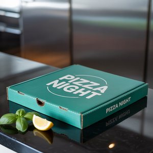 KAKA scatola di cartone ondulato per uso alimentare per Pizza e da asporto | Cartone per imballaggio espresso sicuro con Design personalizzato - Product Image 1