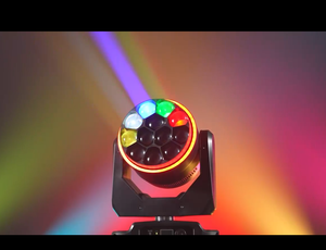 Faro LED mobile a testa mobile con fascio a gamma larga e zoom, controllo multiplo 4in1, per feste, eventi, teatro, matrimoni, DJ, bar, discoteche - Product Image 6