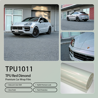 Vinilo TPU Brillante Color Rojo Diamante, PPF con 90% de Protección UV, Auto-Reparable en Húmedo y Seco, Grosor de 7.5MIL, Calidad Americana, para Envoltura de Autos