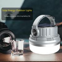 Lampe de camping solaire multifonctionnelle pour l'extérieur, 600 lumens, lanterne de type C rechargeable, projecteur solaire LED avec crochet