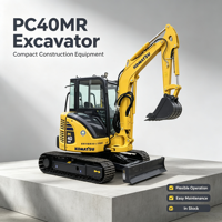 Mini-excavatrice Komatsu PC40MR-3 d'origine japonaise, classe 4 tonnes, diesel, 28,5 kW, godet de 0,14 m³, engin de construction