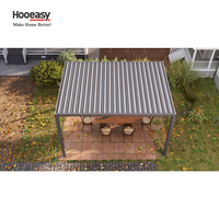 Pergola bioclimatique Hooeasy pour jardin extérieur 3x3M 3x4M avec toit ouvrant à lamelles imperméable