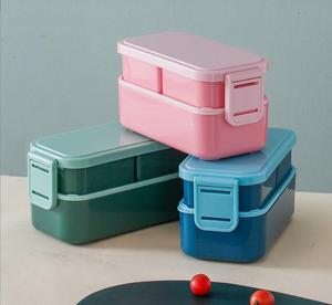 Mới Nâng Cấp Hộp Ăn Trưa Stackable <span class=keywords><strong>Silicone</strong></span> Kín Khối Trẻ Em Bento Hộp 1300Ml Bao Gồm 2 Nhỏ Vuông Thực Phẩm Container Cuterly - Product Image 6