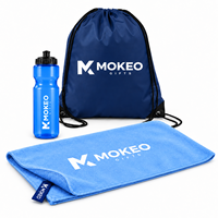 Pack Cadeau Sportif Promotionnel, Ensemble Sac à Dos à Cordon, Bouteille d'Eau et Serviette, Offre en Gros Économique pour la Salle de Sport