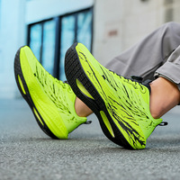 Chaussures de course sportives à boucle rotative, ultra-légères, double maille, plaque en carbone épaissie absorbant les chocs