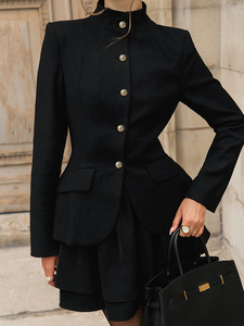 2027 Maßgeschneidertes Logo Eleganter Damen-<span class=keywords><strong>Blazer</strong></span>-Rock-Anzug Langarm Schlankes Formelles Zweiteiler-Set Modisches Büro-Damen-Outfit - Product Image 6