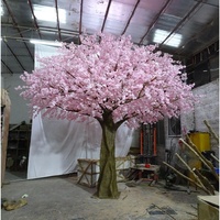 Dekorasi Taman Pernikahan Plastik Besar Pohon Pernikahan Buatan Pohon Bunga Merah Muda Sakura Jepang