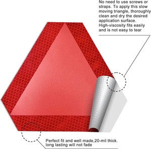 Autocollant triangulaire réfléchissant de qualité diamant pour véhicule à mouvement lent (SMV) 7" <span class=keywords><strong>x</strong></span> 8" – Vente en gros - Product Image 3