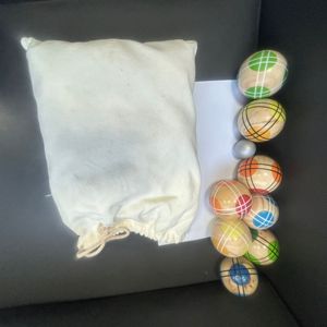 Juego de bochas de madera dura con <span class=keywords><strong>8</strong></span> bolas de madera y 1 Pallino plateado y 1 bolsa de transporte para niños Juego de fiesta al aire libre Juego de patio familiar - Product Image 6