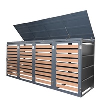 Couvercle de poubelle d'extérieur bon marché pour armoire à quatre portes ouvertes en acier pour jardin et maison