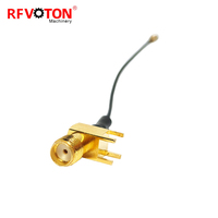 Cable de Conexión SMA Hembra en Ángulo Recto a UFL MHV U.FL Hembra, 1.13mm, 10cm, en Stock, con Certificación ROHS