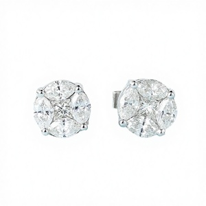 Pendientes de Lujo Modernos de Plata S925 con Diseño Floral, Elegantes, de Moissanita, Estilo Hip Hop, Chapados en Rodio, con Engaste de Garras, Joyería Personalizada - Product Image 3