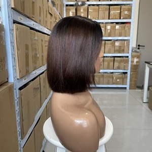 Parrucche <span class=keywords><strong>Bob</strong></span> Lisce in Capelli Umani Vietnamiti con Frontale in Pizzo 5x5 per Donne di Colore, Densità 250%, <span class=keywords><strong>Bob</strong></span> <span class=keywords><strong>Corto</strong></span> 10 Pollici 14A SDD - Product Image 3