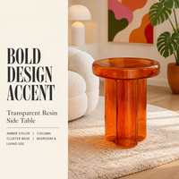 Modernes Design Glas Kaffee- & Teetisch Transparente Blütenblätter Eckstück für Wohn- & Schlafzimmer Hotel Kombinationsmöbel