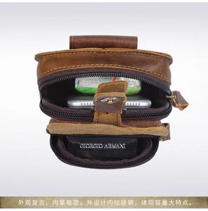 Andong Genuine Cow Leather Long Wallet <b>Purse</b> for <b>Men</b> Man Fashion Waist Pack Strap Bags Multifunctional Outdoors Daily Use Bag - Product Image 5