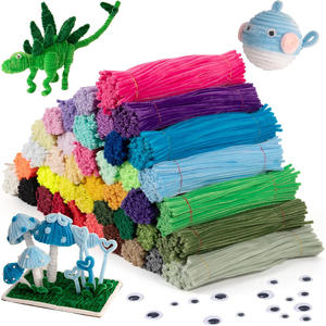 Fournitures d'artisanat éducatif, bâtonnets en peluche colorés, tiges torsadables pour les projets scolaires des enfants, <span class=keywords><strong>décoration</strong></span> créative - Product Image 1