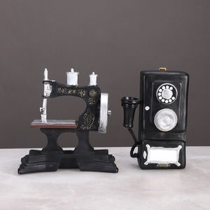 Suo Jun Sewing Machine And Telephone Model Ornament Resin Home Decor Desktop Decoration Gift - Product Image 1