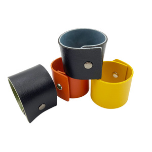 Korean style minimalist PU leather napkin rings and <b>clips</b> available in stock. Suitable for home and hotel use. - Product Image 4