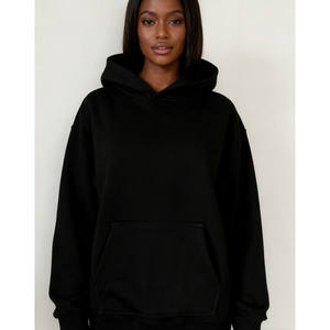 Sudadera con Capucha Personalizada de Poliéster Negro, Unisex, para Todas las Temporadas, Impresión Digital, Ropa Promocional - Product Image 1