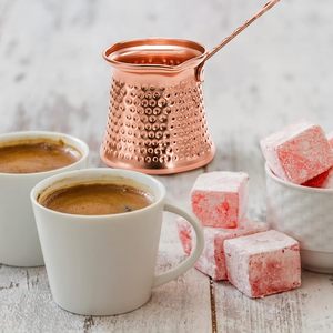 <span class=keywords><strong>Caffettiera</strong></span> <span class=keywords><strong>Turca</strong></span> in Rame 12Oz, Macchina per Caffè Greco Arabo, Cezve Martellata, Jezve, Ibrik, Briki, Scaldalatte, Brocca per Salsa per Piano Cottura - Product Image 3