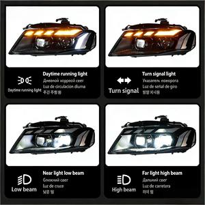 Gruppo Fari per <span class=keywords><strong>Audi</strong></span> <span class=keywords><strong>A4</strong></span> B8 2008-2012 con Luci Diurne Blu a Striscia Singola, Stile RS, Lente LED 12V - Product Image 3