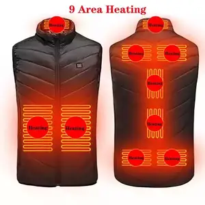 Goedkope Prijs Verwarmd Vest Opladen Lichtgewicht Jas 2/4/9 Verwarmingszones Body Warmer Voor Unisex Camping Wandelen Vissen Winter