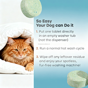 Nettoyant pour machine à laver les animaux de compagnie de qualité professionnelle, réduit l'accumulation excessive de poils, désodorise, haute efficacité - Product Image 3