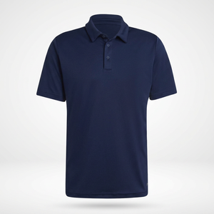 Polo de Manga Corta Azul Marino para Hombre, Color Sólido, Tejido Informal, Corte Regular, Diseño con Botones, Ropa Casual - Product Image 3