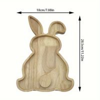 Plateau décoratif en bois en forme de lapin de Pâques, plateau de service pour fruits, planche à collation en bois pour fêtes, vacances, dîners