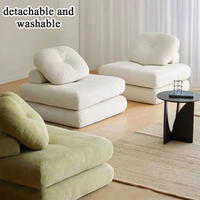 ATUNUS Canapé modulaire sectionnel japonais 1 place, inclinable, pour lecture et détente au sol, en tissu velours côtelé moderne, canapé paresseux individuel