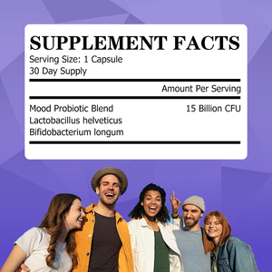 Cápsulas Probióticas para el Apoyo al Estado de Ánimo y el Estrés, Lactobacillus Helveticus, para Hombres y Mujeres, Bienestar Mental Diario, Cápsulas Probióticas Digestivas - Product Image 2