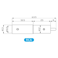 Conector RCA de Audio Dorado de Latón Sólido con Protección Larga, Conector de Soldadura de 10.5mm para Cables de Extensión de Altavoces PA para Exteriores