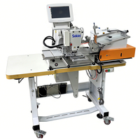 Machine à coudre automatique programmable à lit plat pour étiquettes en jean et cuir, avec point noué et aiguille simple pour la couture de vêtements