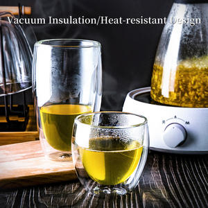 Tazas <span class=keywords><strong>de</strong></span> Café <span class=keywords><strong>de</strong></span> Vidrio <span class=keywords><strong>de</strong></span> Borosilicato <span class=keywords><strong>de</strong></span> Doble Pared Personalizadas al por Mayor, Aislantes del Calor para Agua, Jugo, Té Verde, Vaso para Beber - Product Image 6