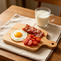 Assiette en bambou naturel 21x10cm avec poignée, gravure personnalisable, vaisselle écologique, vente chaude, 20 pièces MOQ, moderne
